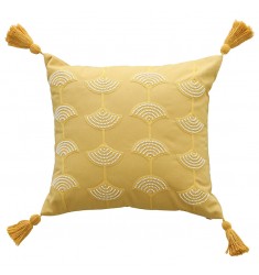 Ginkgo Cotton Embroidered Throw Pillow (No Filling) for Sofa & Office