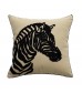 Embroidered Zebra Print Black & White Pillow Cover, Minimalist Nordic Sofa Cushion