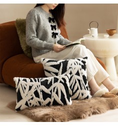 Winter Luxury Sofa Cushion | Modern Minimalist Lumbar Pillow for Living Room & Bedroom