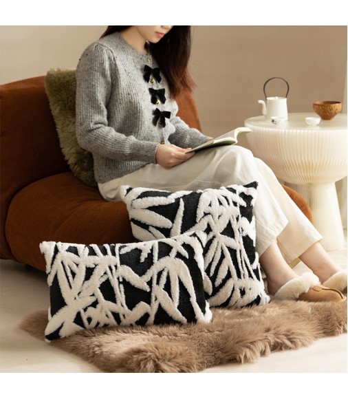 Winter Luxury Sofa Cushion | Modern Minimalist Lumbar Pillow for Living Room & Bedroom