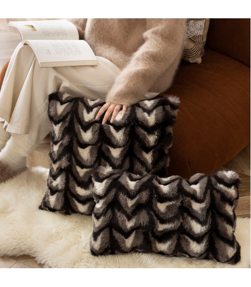 Winter Plush Sofa Pillow | Luxury Lumbar Cushion for Living Room Comfort