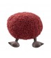 Luxury Plush Sofa Throw Pillow - Red Wine Velvet Cushion for Living Room