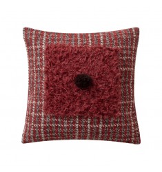 Luxury Plush Sofa Throw Pillow - Red Wine Velvet Cushion for Living Room