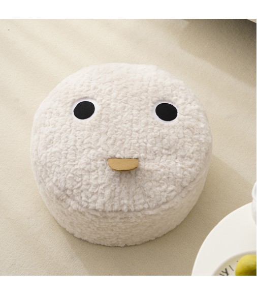 Cute Sticky Rice Chicken Pouf | Soft Velvet Expression Cushion for Bedroom & Lounge