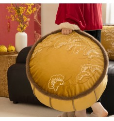 Sofa Footrest Pouf | Velvet Embroidered Tatami Cushion | Floor Seat for Relaxation