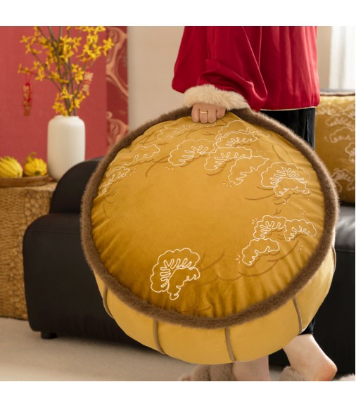 Sofa Footrest Pouf | Velvet Embroidered Tatami Cushion | Floor Seat for Relaxation